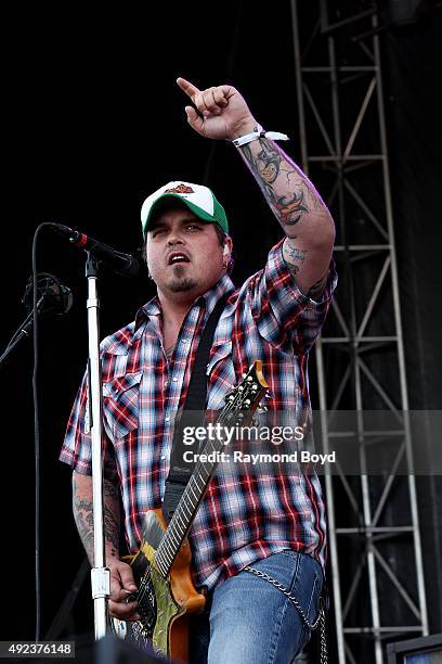 Singer and musician Chris Robertson from Black Stone Cherry performs during the 'Louder Than Life' festival at Champions Park on October 4, 2015 in...