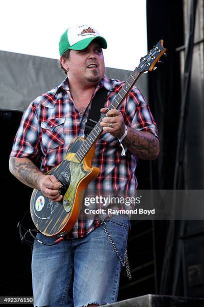 Singer and musician Chris Robertson from Black Stone Cherry performs during the 'Louder Than Life' festival at Champions Park on October 4, 2015 in...