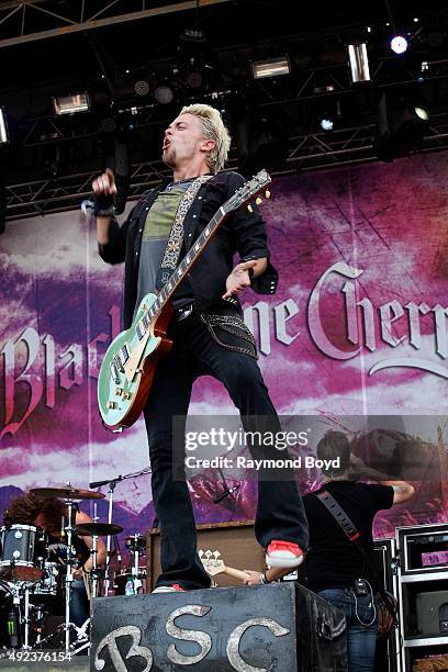 Singer and musician Ben Wells from Black Stone Cherry performs during the 'Louder Than Life' festival at Champions Park on October 4, 2015 in...