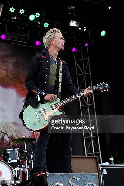 Singer and musician Ben Wells from Black Stone Cherry performs during the 'Louder Than Life' festival at Champions Park on October 4, 2015 in...