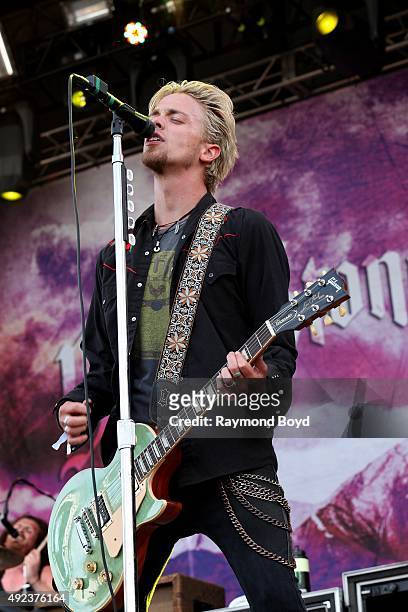 Singer and musician Ben Wells from Black Stone Cherry performs during the 'Louder Than Life' festival at Champions Park on October 4, 2015 in...