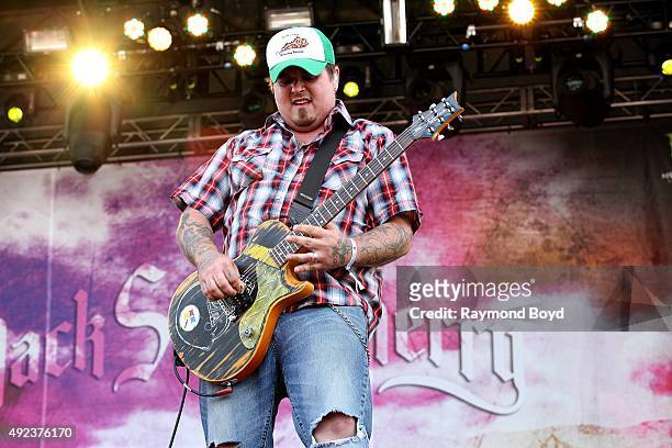 Singer and musician Chris Robertson from Black Stone Cherry performs during the 'Louder Than Life' festival at Champions Park on October 4, 2015 in...