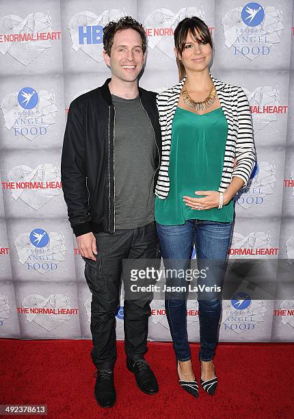 Actor Glenn Howerton and actress Jill Latiano attend the premiere of "The Normal Heart" at The Writers Guild Theatre on May 19, 2014 in Beverly...