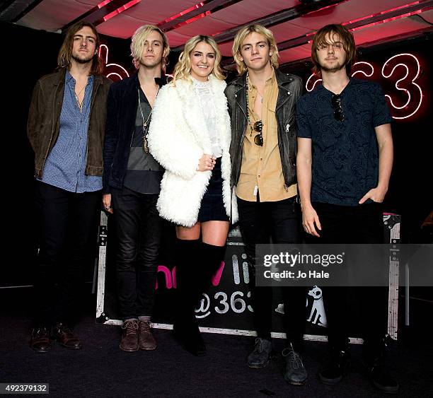 Rocky Lynch, Riker Lynch,Rydel Lynch,Ross Linch and Ellington Ratliff of R5 visit hmv to celebrate the release of their new album 'Sometime Last...