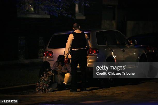 The scene where a man was shot in the head in a second-floor apartment at 1100 N. Lawler in Chicago's South Austin neighborhood, early on Saturday,...