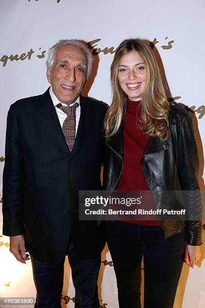 Actor Gerard Darmon and his daughter Sarah attend the Fouquet's Paris Restaurant presents its Menu 'Twisted' by the Chef Pierre Gagnaire. Held at Le...