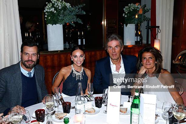 Actor Laurent Lafitte, CEO of Hotel Barriere Dominique Desseigne with his companion Dancer Alexandra Cardinale and Miss Pierre Gagnaire attend the...