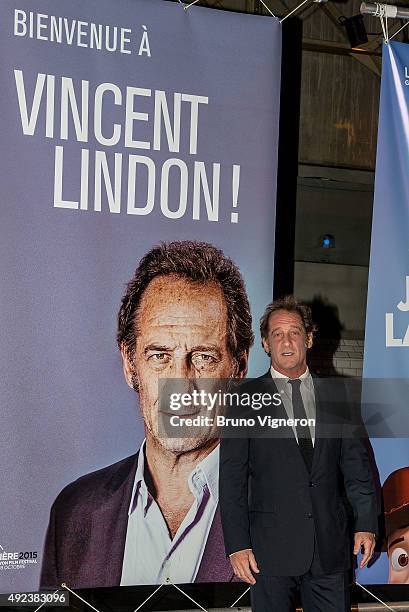 Vincent Lindon attends the Opening Ceremony of the 7th Film Festival Lumiere on October 12, 2015 in Lyon, France.