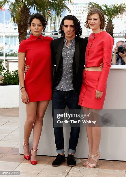 Actors Nailia Harzoune, Rachid Youcef and Celine Sallette attend the "Geronimo" photocall at the 67th Annual Cannes Film Festival on May 20, 2014 in...