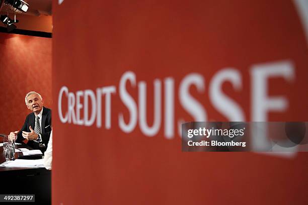 Urs Rohner, chairman of Credit Suisse Group AG, speaks during the Swiss International Finance Forum in Bern, Switzerland, on Tuesday, May 20, 2014....