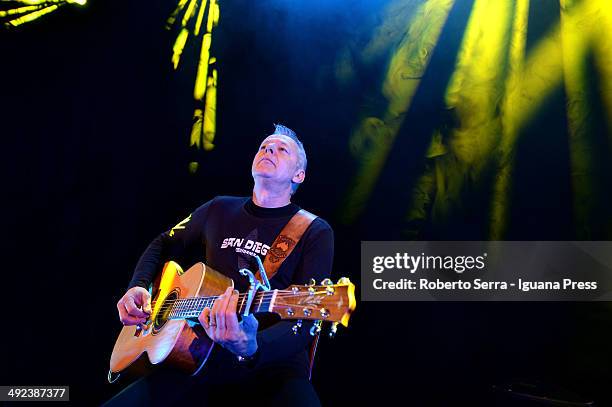 Australian musicist and author the guitarist Tommy Emmanuel performs at Teatro Duse on May 7, 2014 in Bologna, Italy.