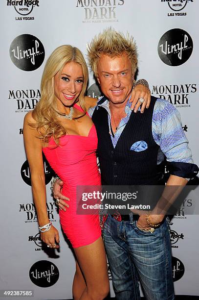 Violinist Lydia Ansel and singer Chris Phillips of Zowie Bowie arrive at 'Mondays Dark With Mark Shunock' benefiting the NF Network at Vinyl inside...