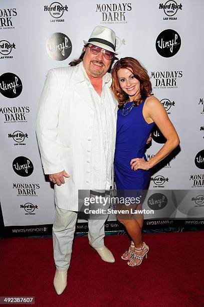 Singer Marc Love and Stephanie Ann arrive at 'Mondays Dark With Mark Shunock' benefiting the NF Network at Vinyl inside the Hard Rock Hotel & Casino...