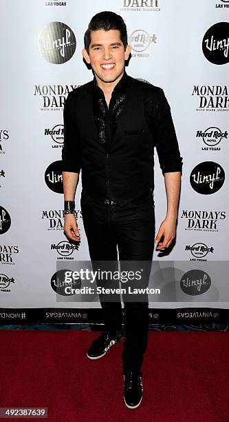 Singer Ben Stone arrives at 'Mondays Dark With Mark Shunock' benefiting the NF Network at Vinyl inside the Hard Rock Hotel & Casino on May 19, 2014...