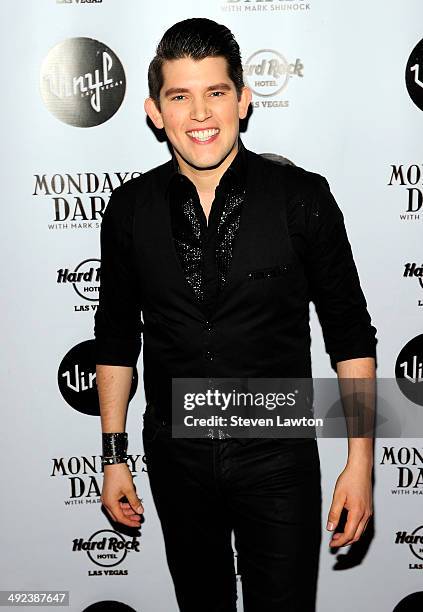 Singer Ben Stone arrives at 'Mondays Dark With Mark Shunock' benefiting the NF Network at Vinyl inside the Hard Rock Hotel & Casino on May 19, 2014...