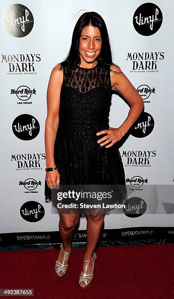 Cheryl Ruettiger arrives at 'Mondays Dark With Mark Shunock' benefiting the NF Network at Vinyl inside the Hard Rock Hotel & Casino on May 19, 2014...