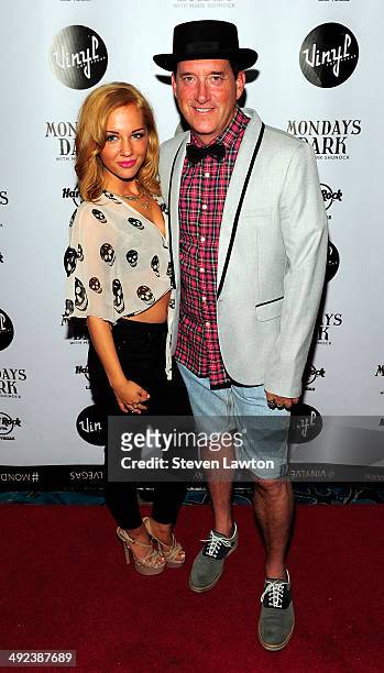Hypnotist Anthony Cools and Morea Reveen arrive at 'Mondays Dark With Mark Shunock' benefiting the NF Network at Vinyl inside the Hard Rock Hotel &...