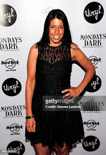 Cheryl Ruettiger arrives at 'Mondays Dark With Mark Shunock' benefiting the NF Network at Vinyl inside the Hard Rock Hotel & Casino on May 19, 2014...
