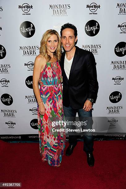Singers Melody Leibow and Jeff Leibow arrive at 'Mondays Dark With Mark Shunock' benefiting the NF Network at Vinyl inside the Hard Rock Hotel &...