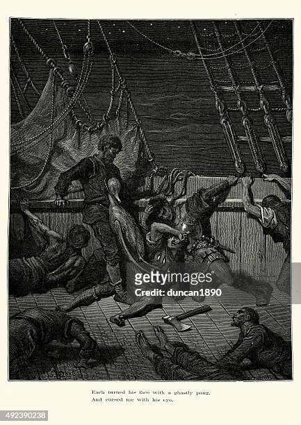 rime of the ancient mariner - and cursed me - albatross stock illustrations