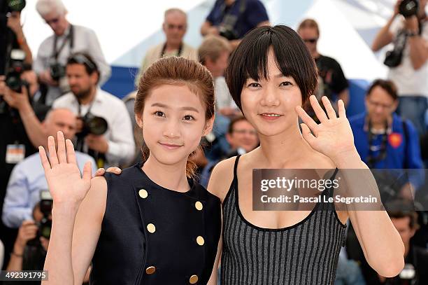Actresses Kim Sae Ron and Doona Bae attend the "Dohee-Ya" photocall at the 67th Annual Cannes Film Festival on May 20, 2014 in Cannes, France.