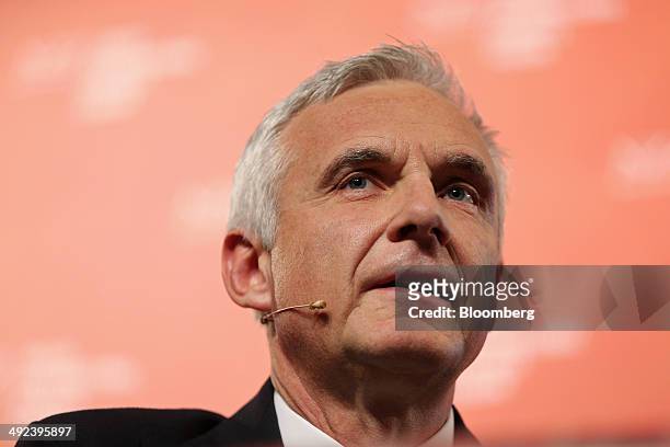 Urs Rohner, chairman of Credit Suisse Group AG, speaks during the Swiss International Finance Forum in Bern, Switzerland, on Tuesday, May 20, 2014....