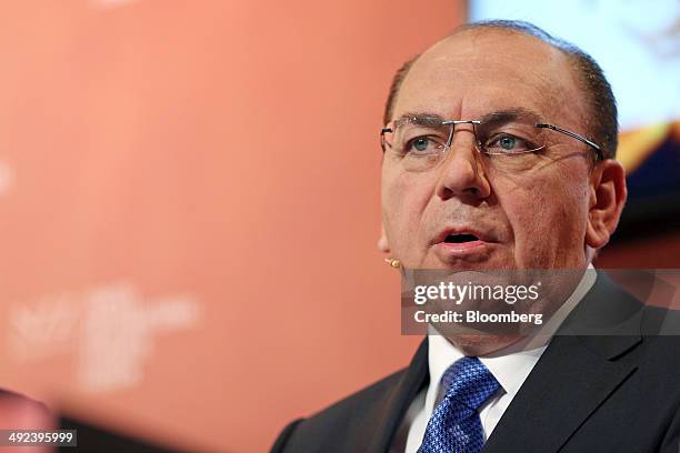 Axel Weber, chairman of UBS AG, speaks during the Swiss International Finance Forum in Bern, Switzerland, on Tuesday, May 20, 2014. Swiss voters...