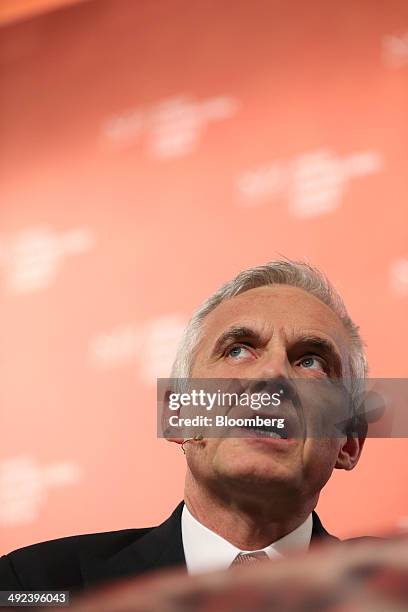 Urs Rohner, chairman of Credit Suisse Group AG, speaks during the Swiss International Finance Forum in Bern, Switzerland, on Tuesday, May 20, 2014....