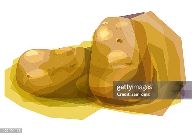 potato - root vegetables white background stock illustrations