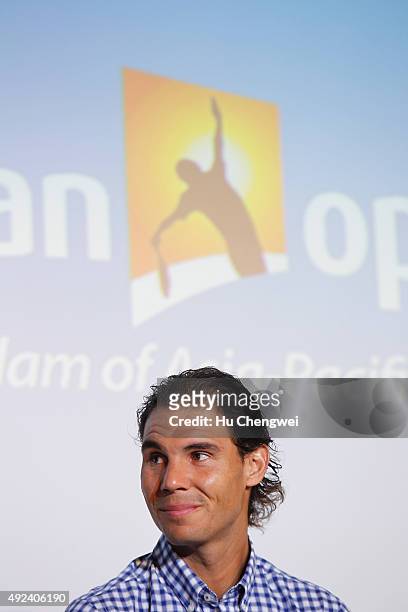 Rafael Nadal of Spain attends the Australian Open 2016 Launch at The Shook on October 13, 2015 in Shanghai, China.