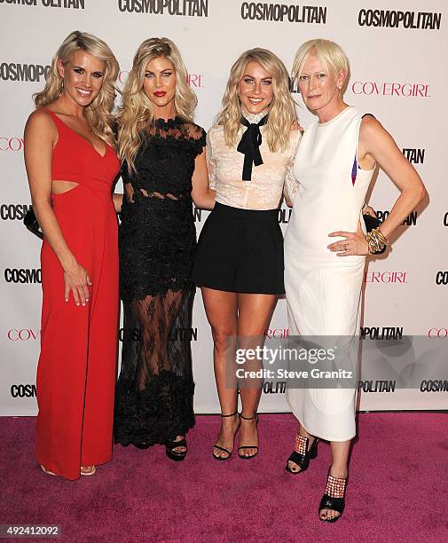 Actress Julianne Hough and sisters Sharee Hough and Marabeth Hough;Editor in Chief Cosmopolitan Joanna Coles arrives at the Cosmopolitan Magazine's...