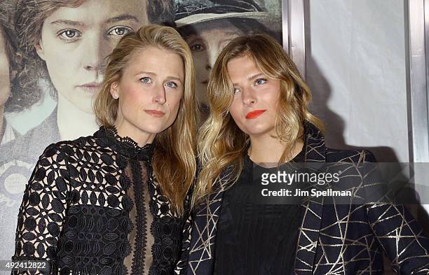 Actresses Mamie Gummer and Louisa Gummer attend the "Suffragette" New York premiere at The Paris Theatre on October 12, 2015 in New York City.