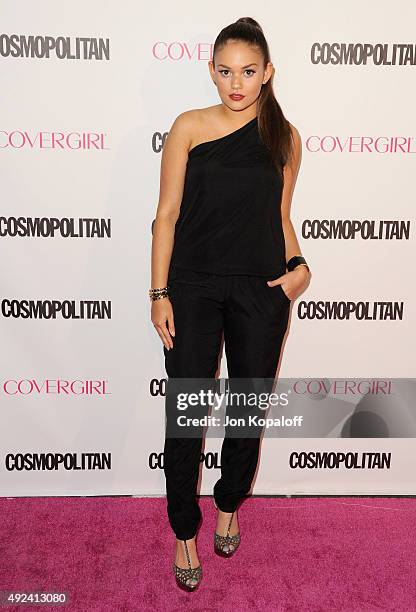 Actress Madison Pettis arrives at Cosmopolitan Magazine's 50th Birthday Celebration at Ysabel on October 12, 2015 in West Hollywood, California.