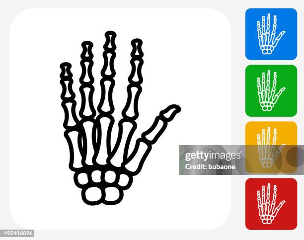 skelett hand-symbol flache grafik design - skelett hand stock-grafiken, -clipart, -cartoons und -symbole