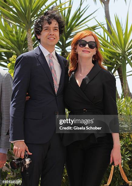 Actress Christina Hendricks with husband Geoffrey Arend attend the "Lost River" photocall during the 67th Annual Cannes Film Festival on May 20, 2014...