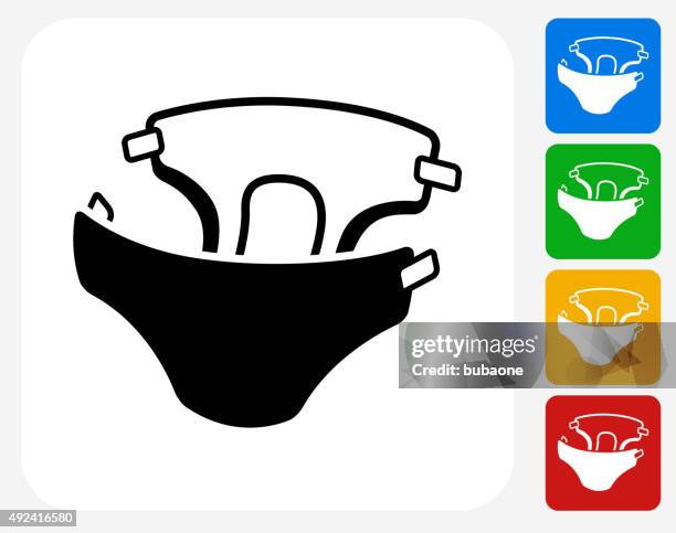 ilustraciones, imágenes clip art, dibujos animados e iconos de stock de pañal iconos planos de diseño gráfico - diaper