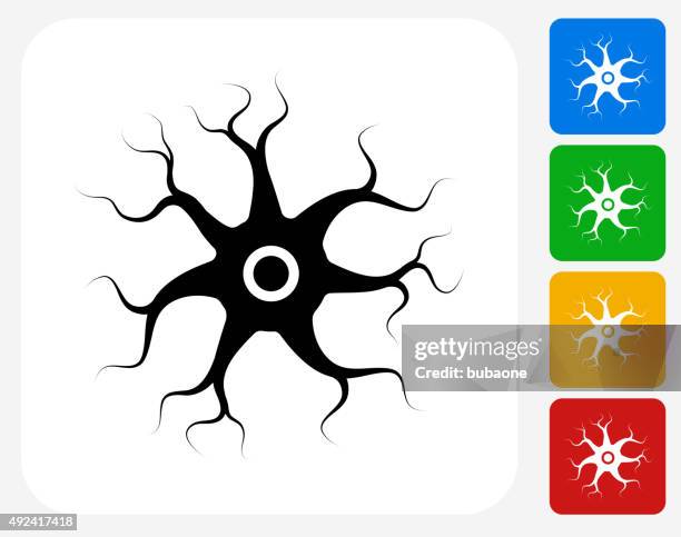 nerve cell icon flat graphic design - nerve cell icon stock illustrations