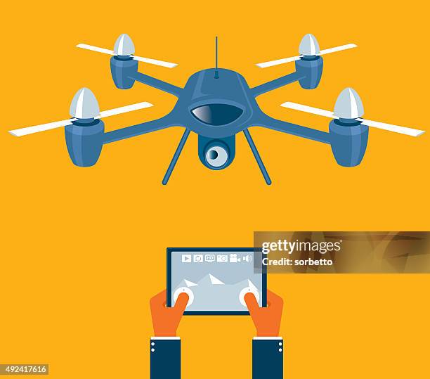 drone with camera - drone shot stock illustrations
