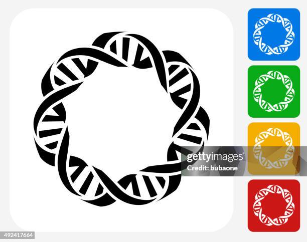 dna icon flat graphic design - building blocks on white stock illustrations