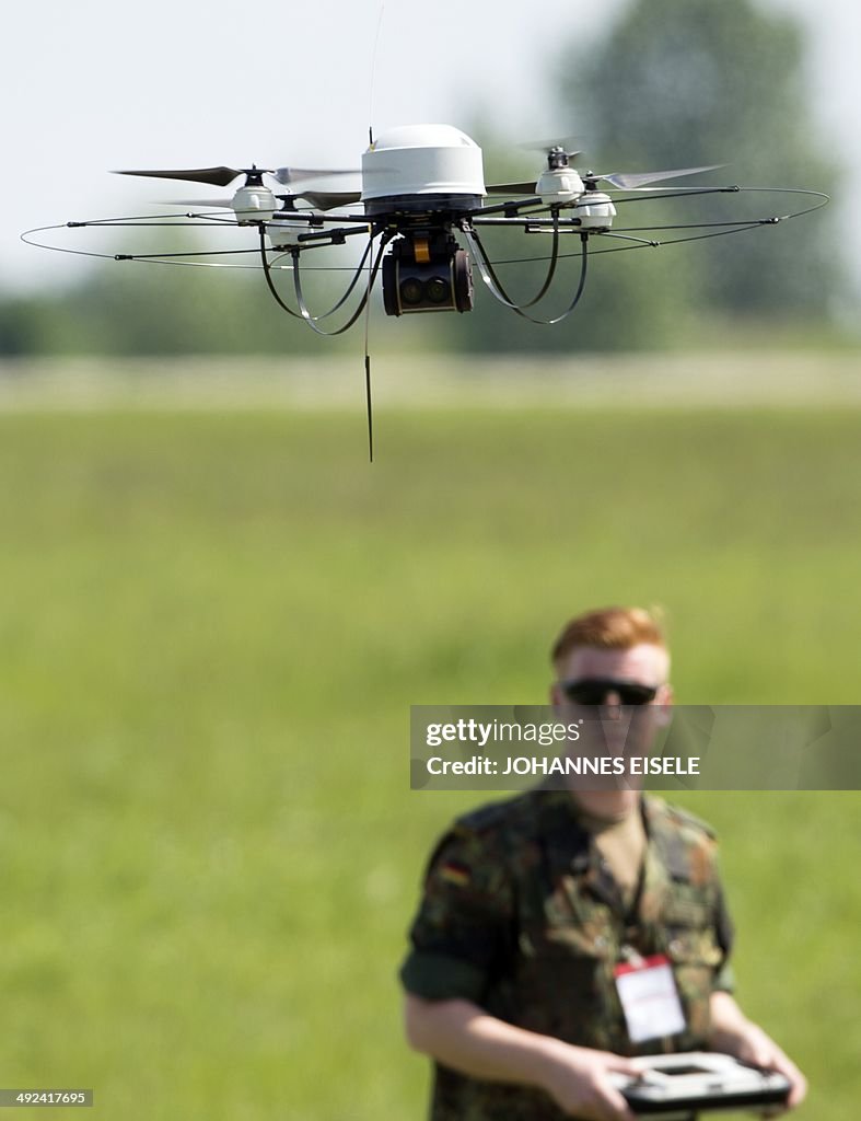 Microdrones Germany A Mikado drone of German Federal Armed Forces Bundeswehr is operated ...
