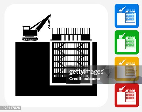Construction Building Icon Flat Graphic Design Construction Building Icon Flat Graphic Design