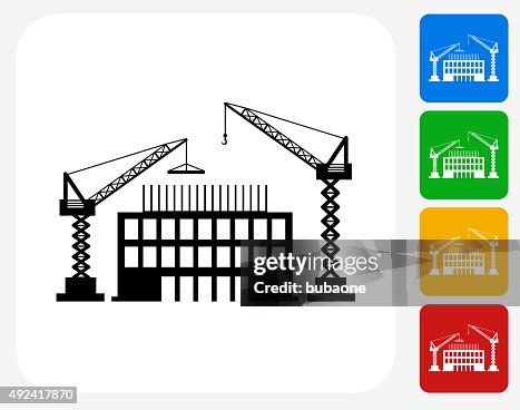 Construction Building Icon Flat Graphic Design Construction Building Icon Flat Graphic Design