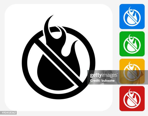 non flammable icon flat graphic design - flammable stock illustrations