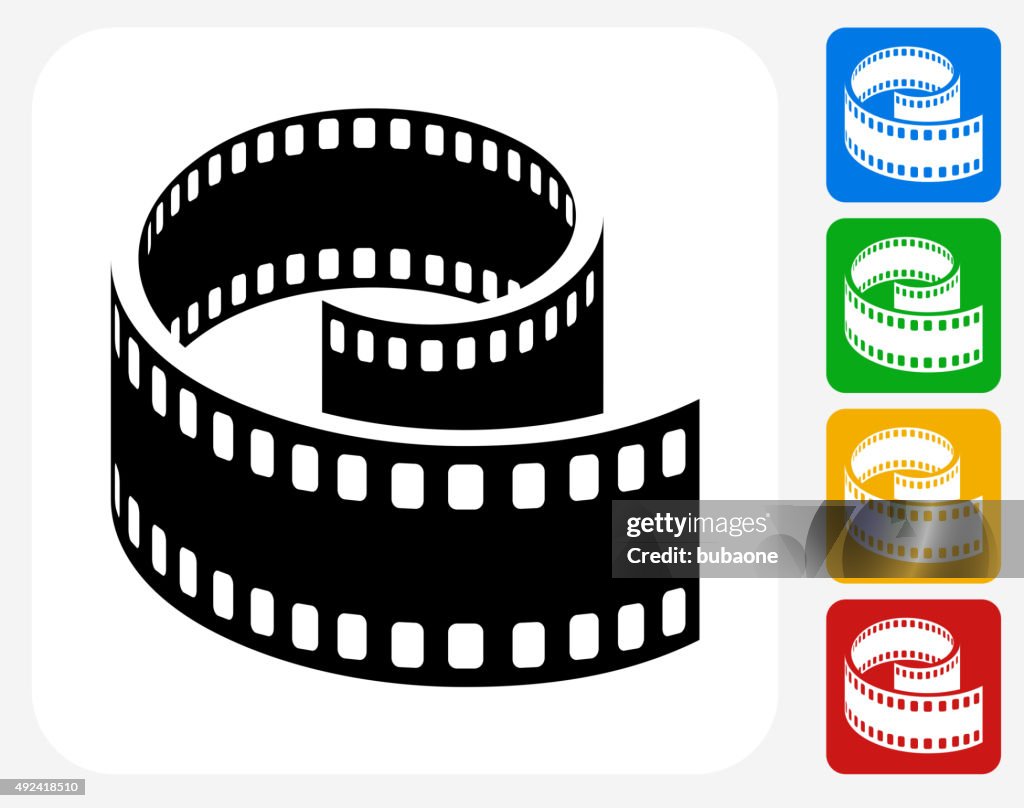 Carrete de película plana de iconos de diseño gráfico