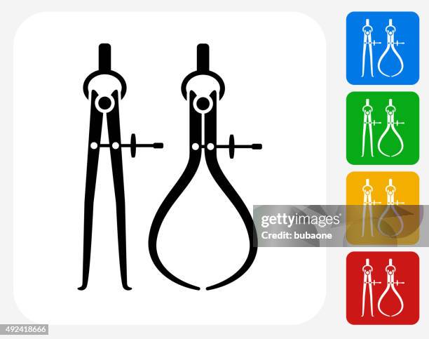 ilustraciones, imágenes clip art, dibujos animados e iconos de stock de construcción iconos planos de diseño gráfico - calibrador