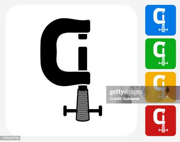 construction icon flat graphic design - clamp stock illustrations