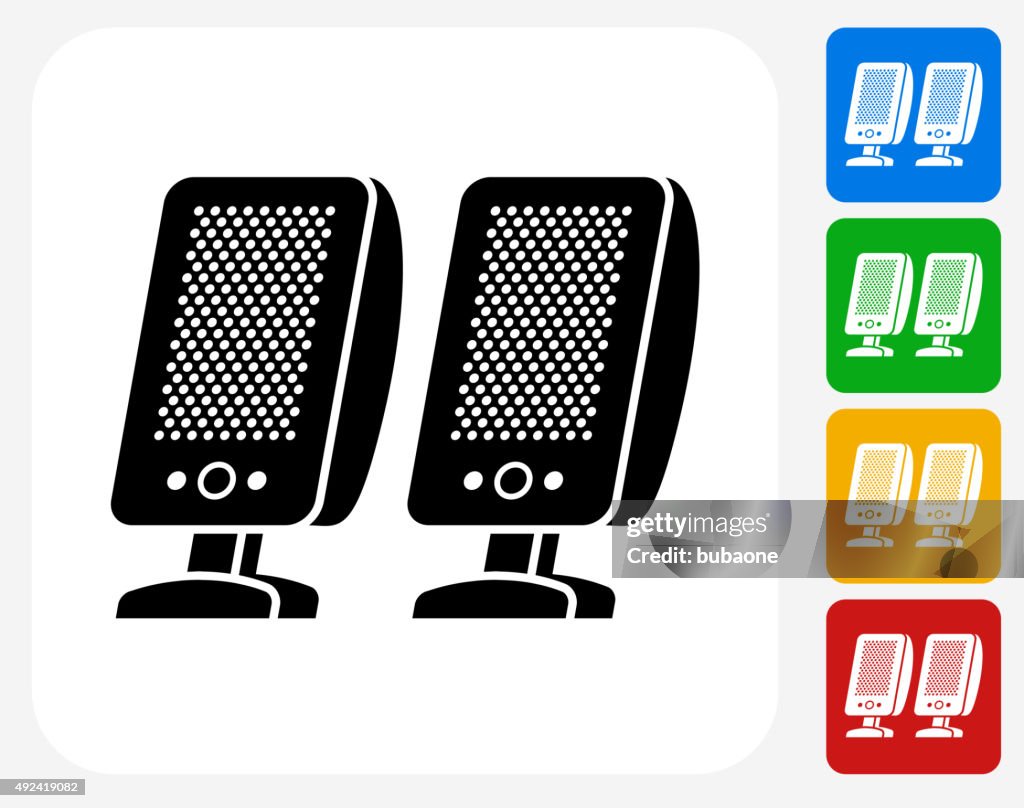Speakers Icon Flat Graphic Design