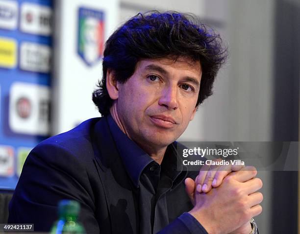 Vice President FIGC Demetrio Albertini during press conference at Coverciano on May 20, 2014 in Florence, Italy.