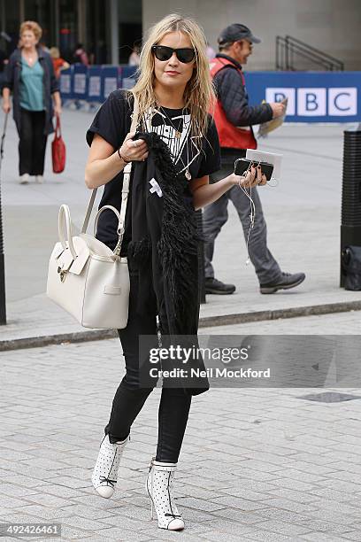 Laura Whitmore seen at BBC Radio One on May 20, 2014 in London, England.