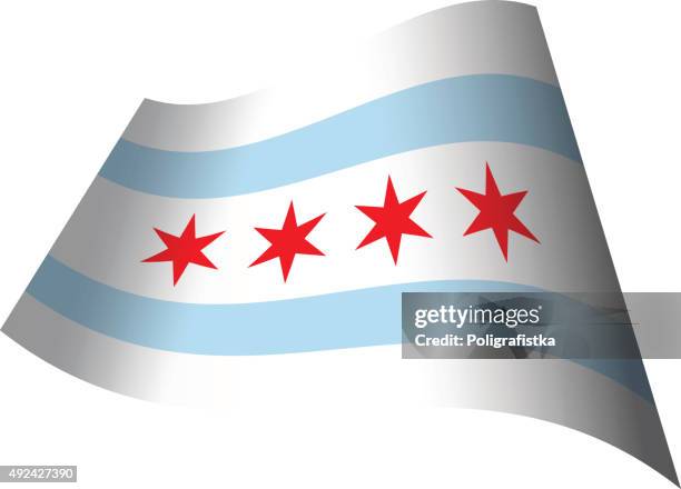 flag chicago - chicago flag stock illustrations